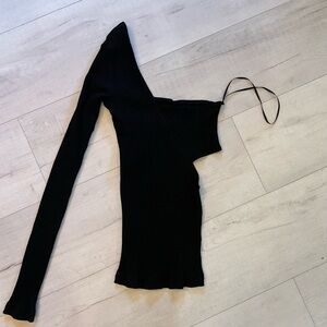 NA-KD‎ One Shoulder Cut Out Ribbed Long Sleeve XS